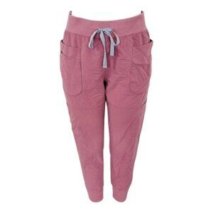 Figs Women's Pink Matt Ceil Drawstring Tapered Leg Casual Jogger Scrub Pant Sz M